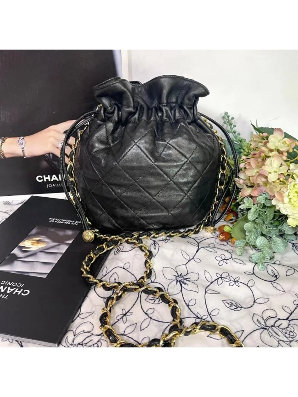 Chanel Quilted Drawstring Vintage Shoulder